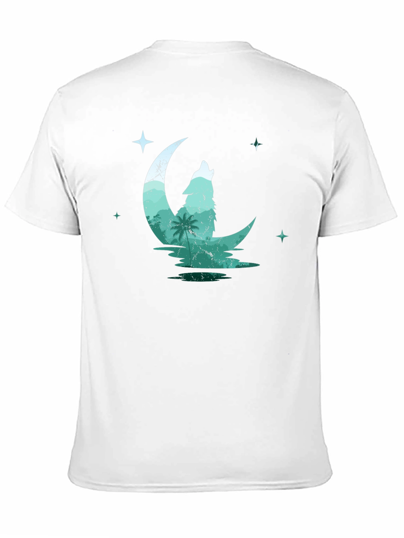 Wolf Moon Graphic Tee - Black Cotton T-Shirt