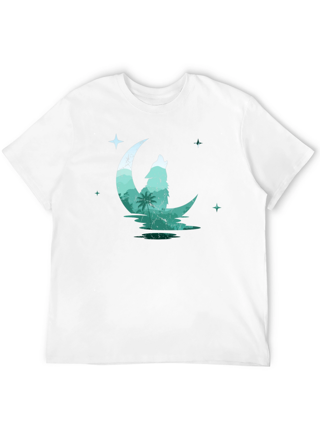 Wolf Moon Graphic Tee - Black Cotton T-Shirt