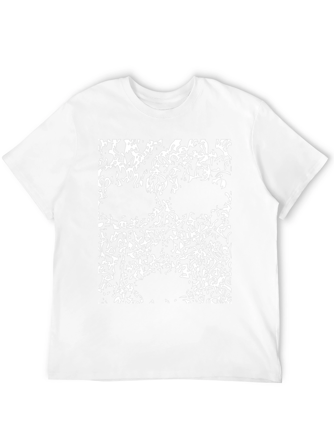 Abstract Skull Graphic Tee - Black Cotton T-Shirt