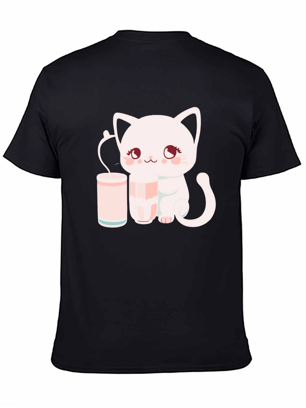 Cute Kitten with Milk T-Shirt