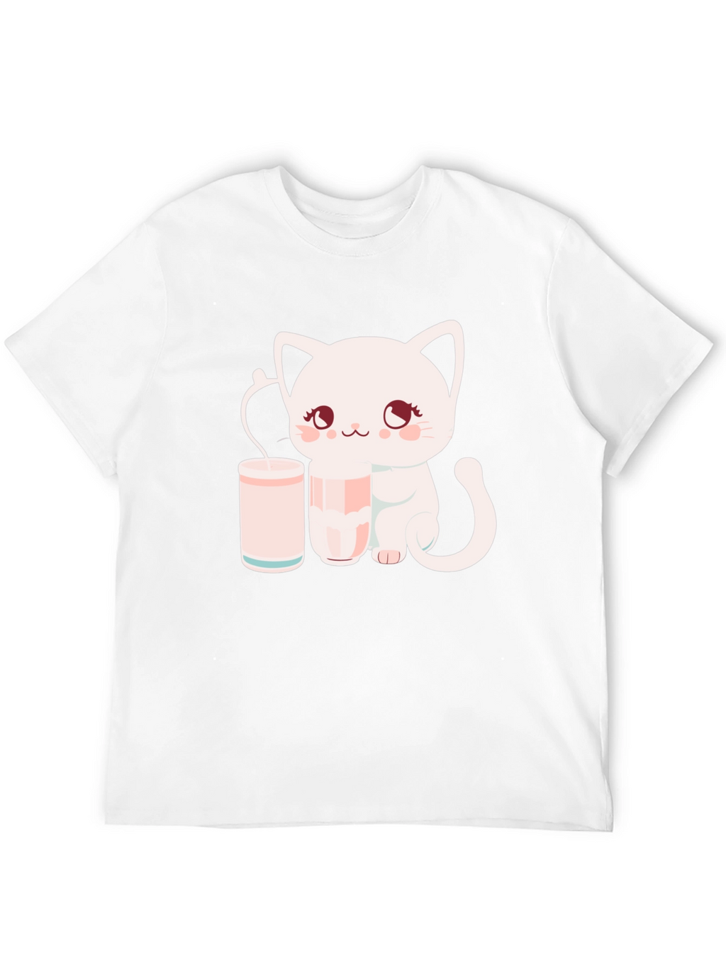 Cute Kitten with Milk T-Shirt