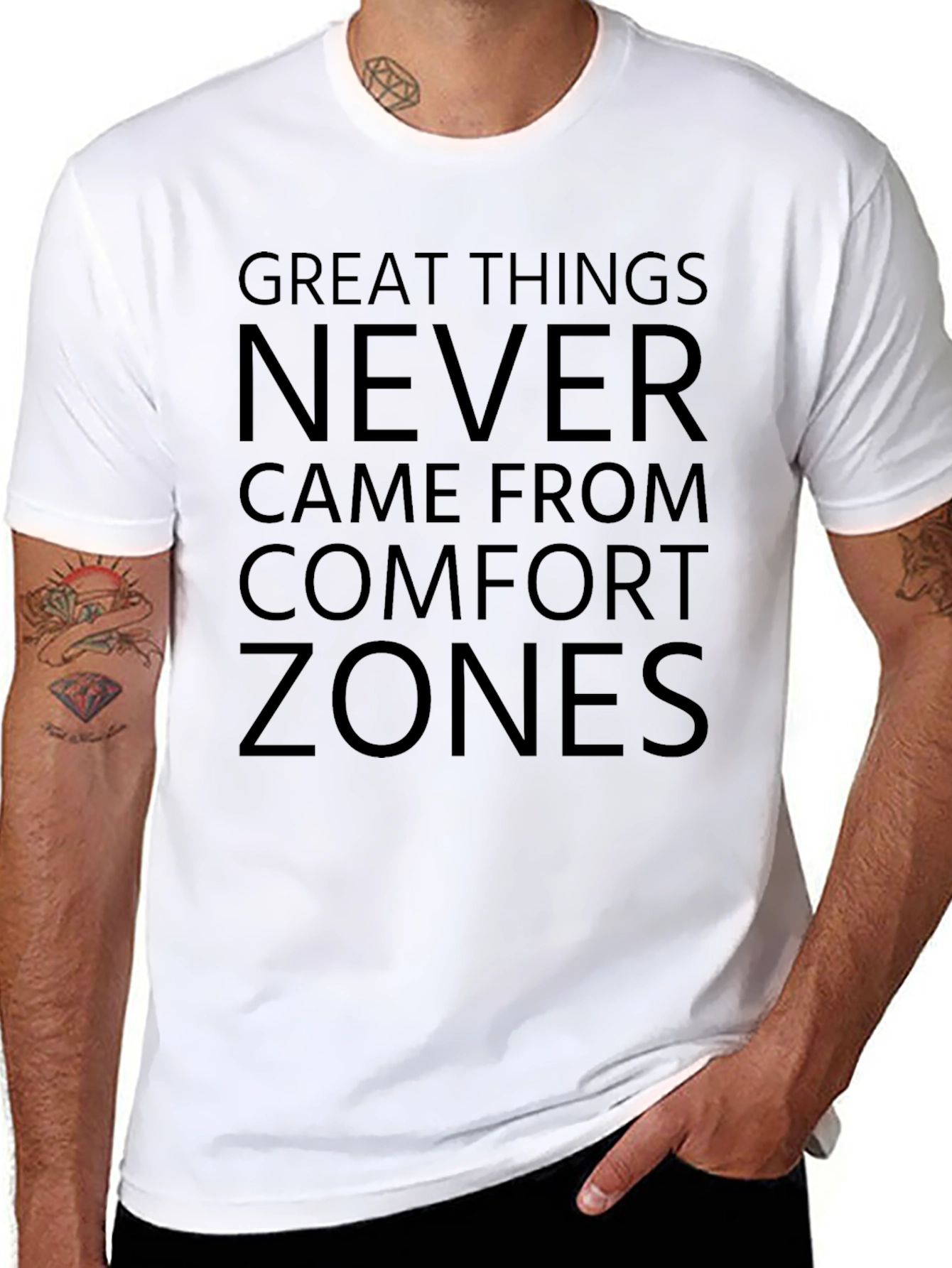 Motivational T-Shirt - Comfort Zone - Black
