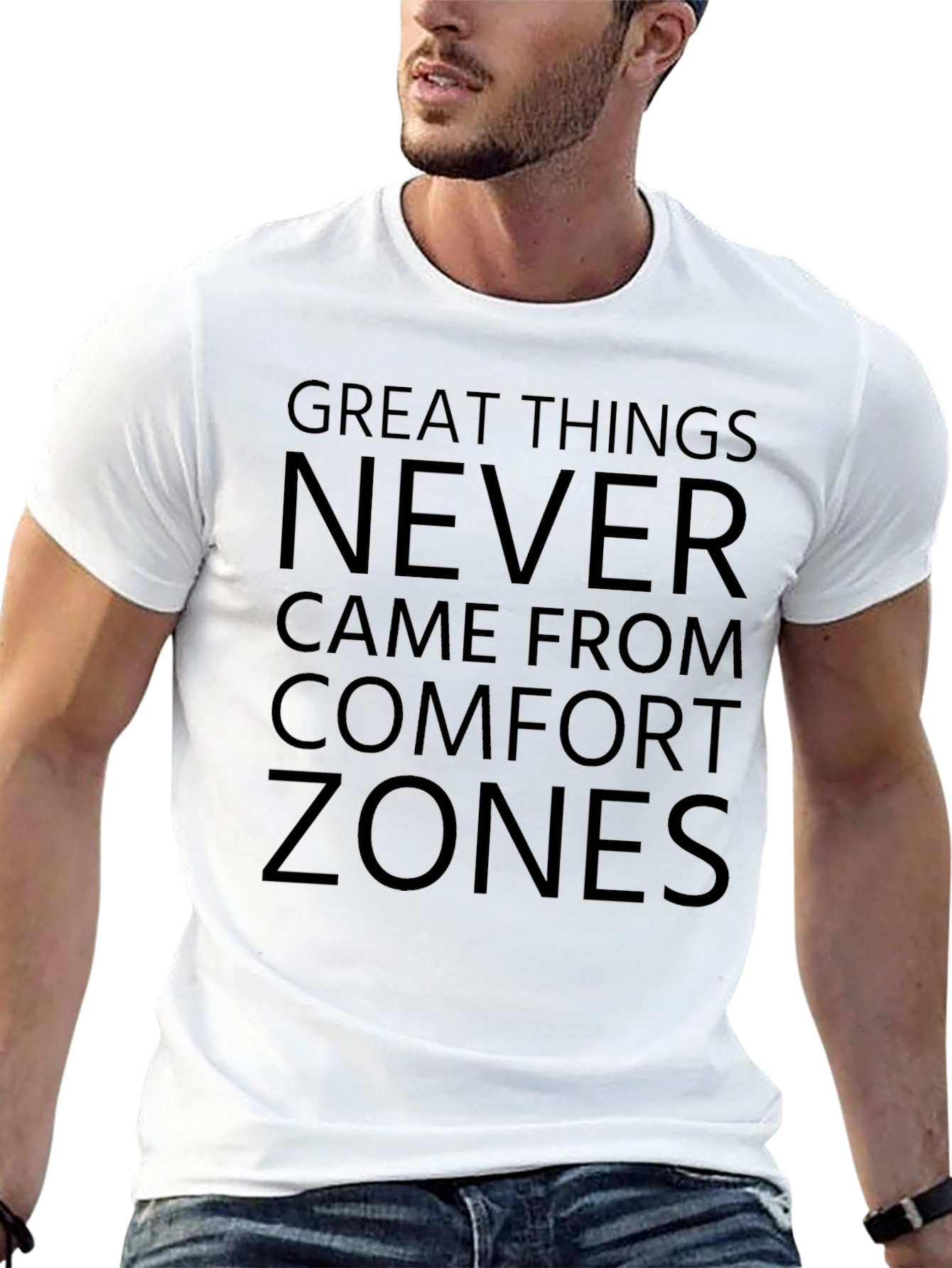 Motivational T-Shirt - Comfort Zone - Black