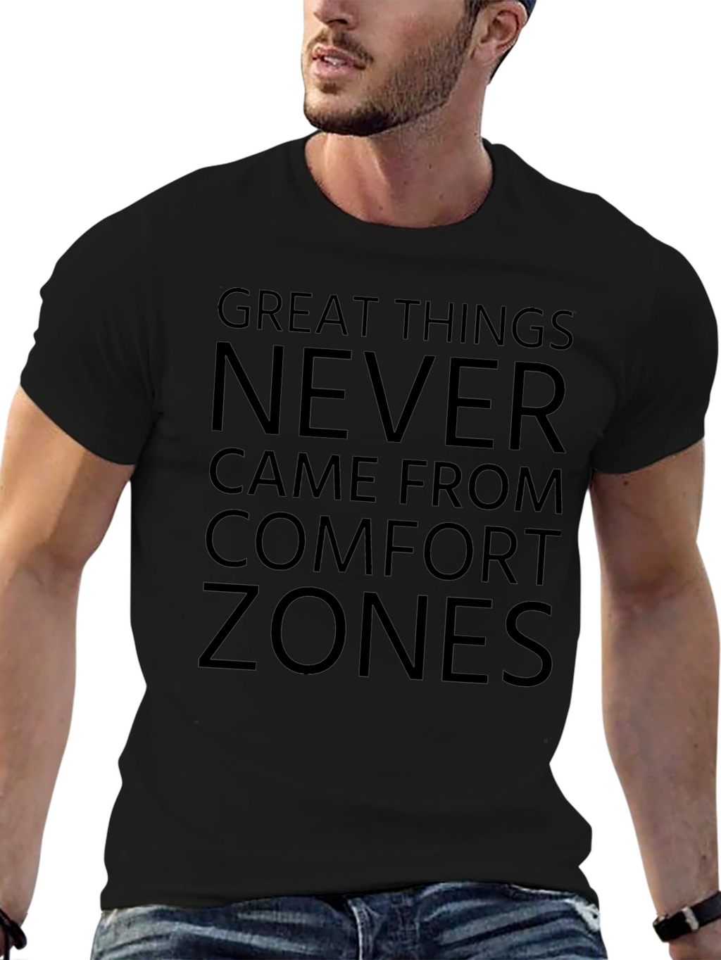 Motivational T-Shirt - Comfort Zone - Black