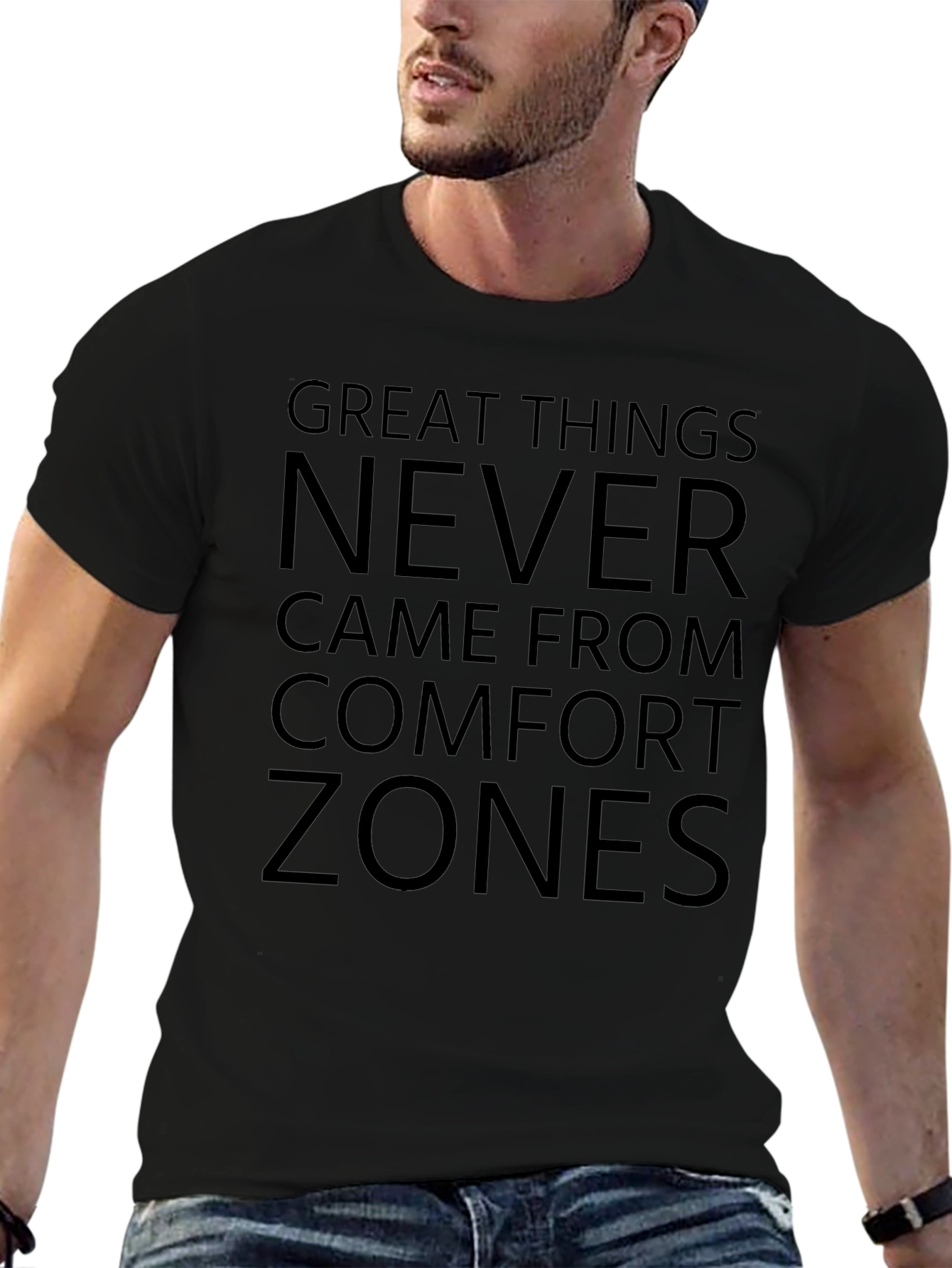 Motivational T-Shirt - Comfort Zone - Black