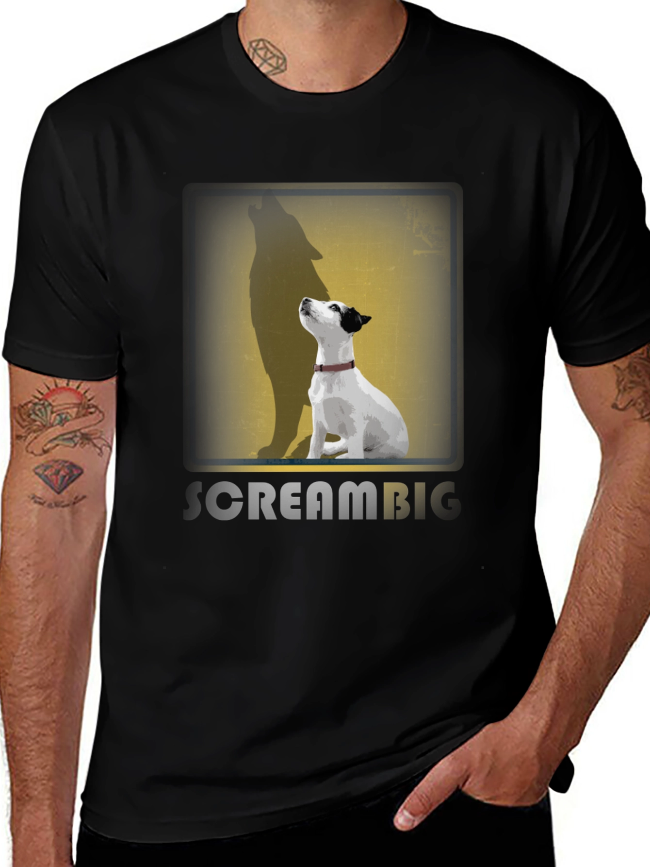 Dog Howling Wolf Shadow T-Shirt