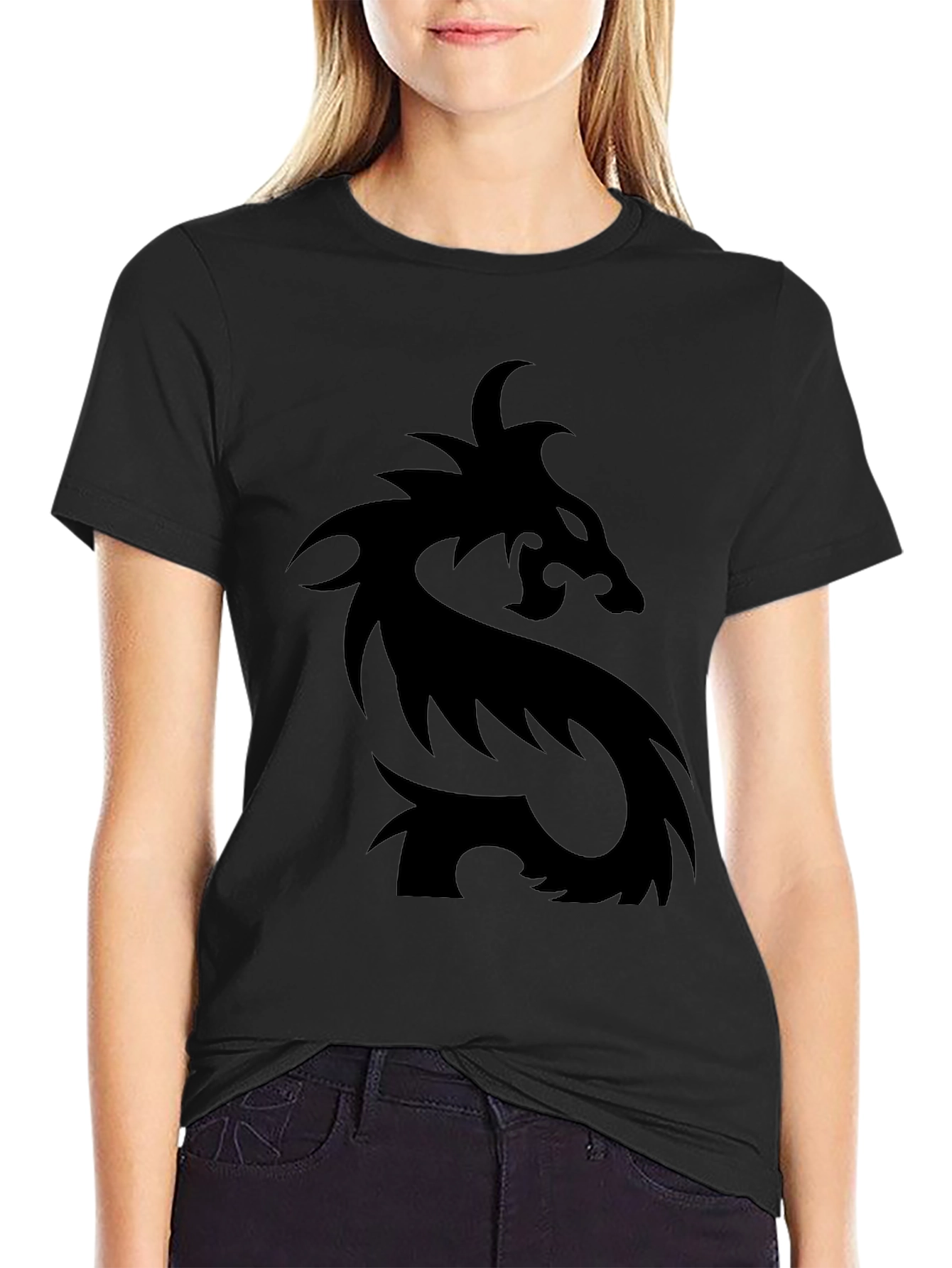 Mens Black Dragon Graphic T-Shirt