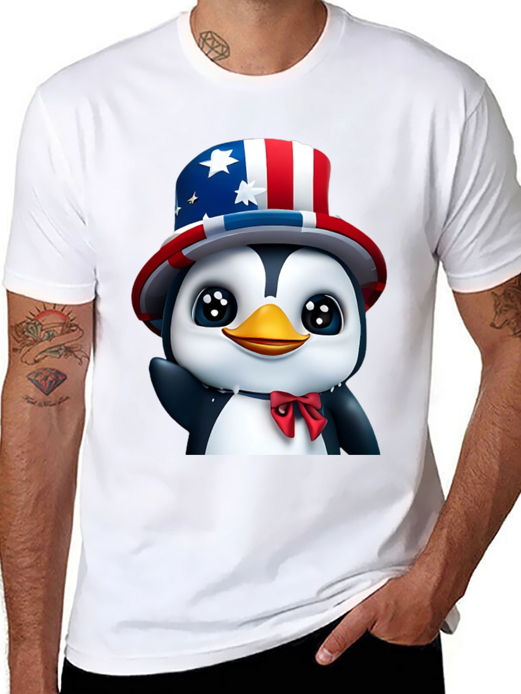Patriotic Penguin T-Shirt - USA Pride