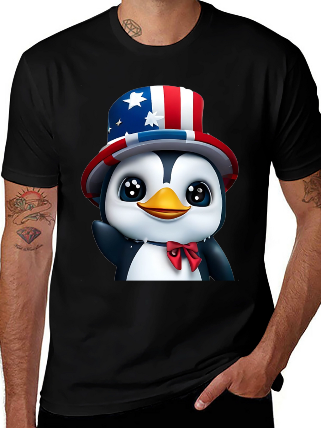 Patriotic Penguin T-Shirt - USA Pride