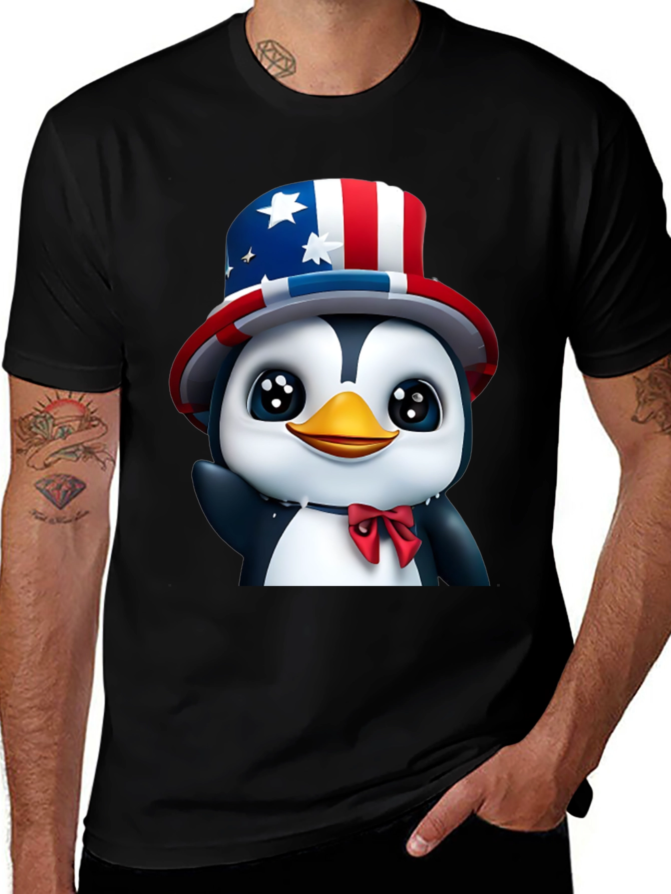 Patriotic Penguin T-Shirt - USA Pride