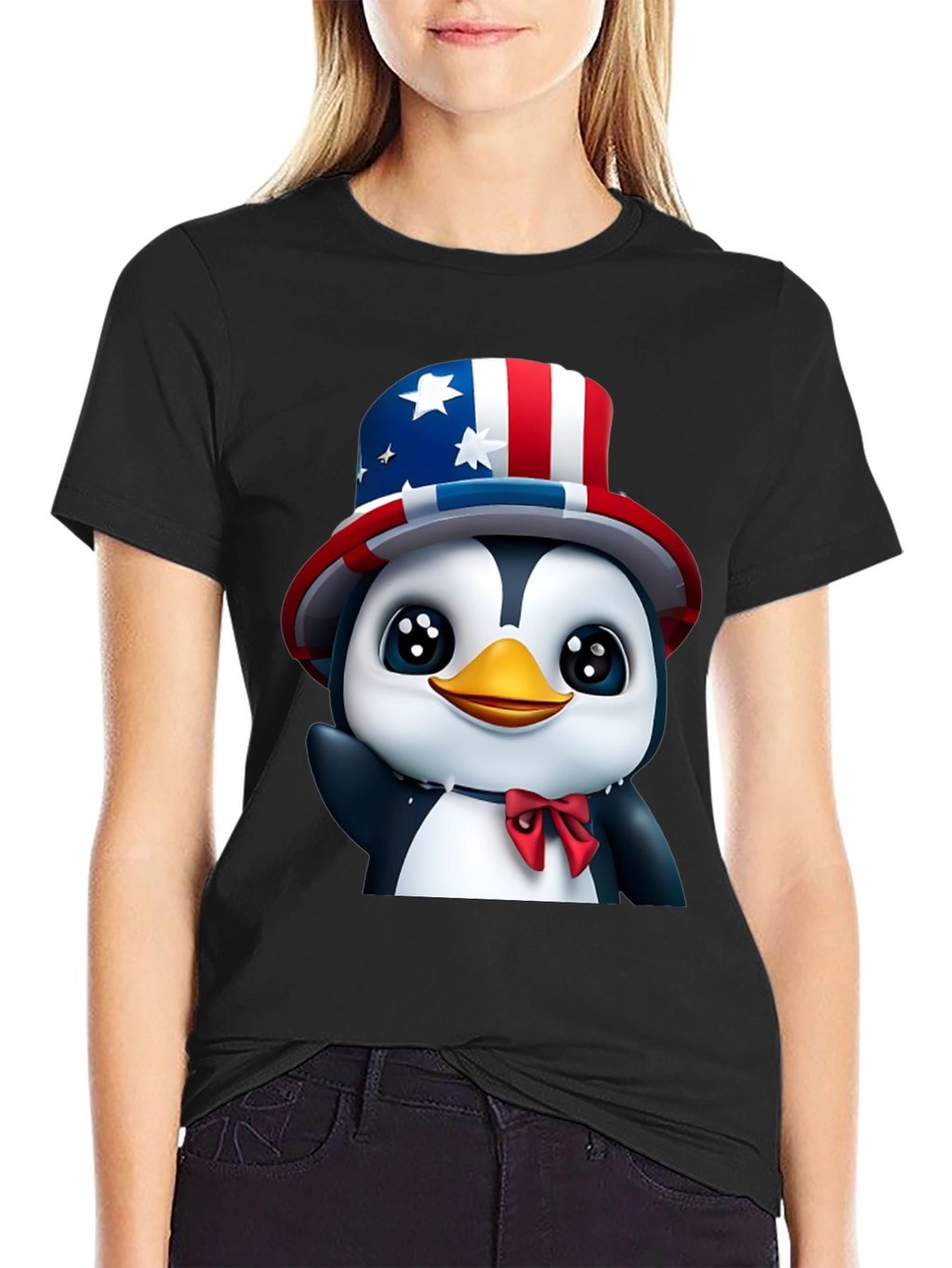 Patriotic Penguin T-Shirt - USA Pride
