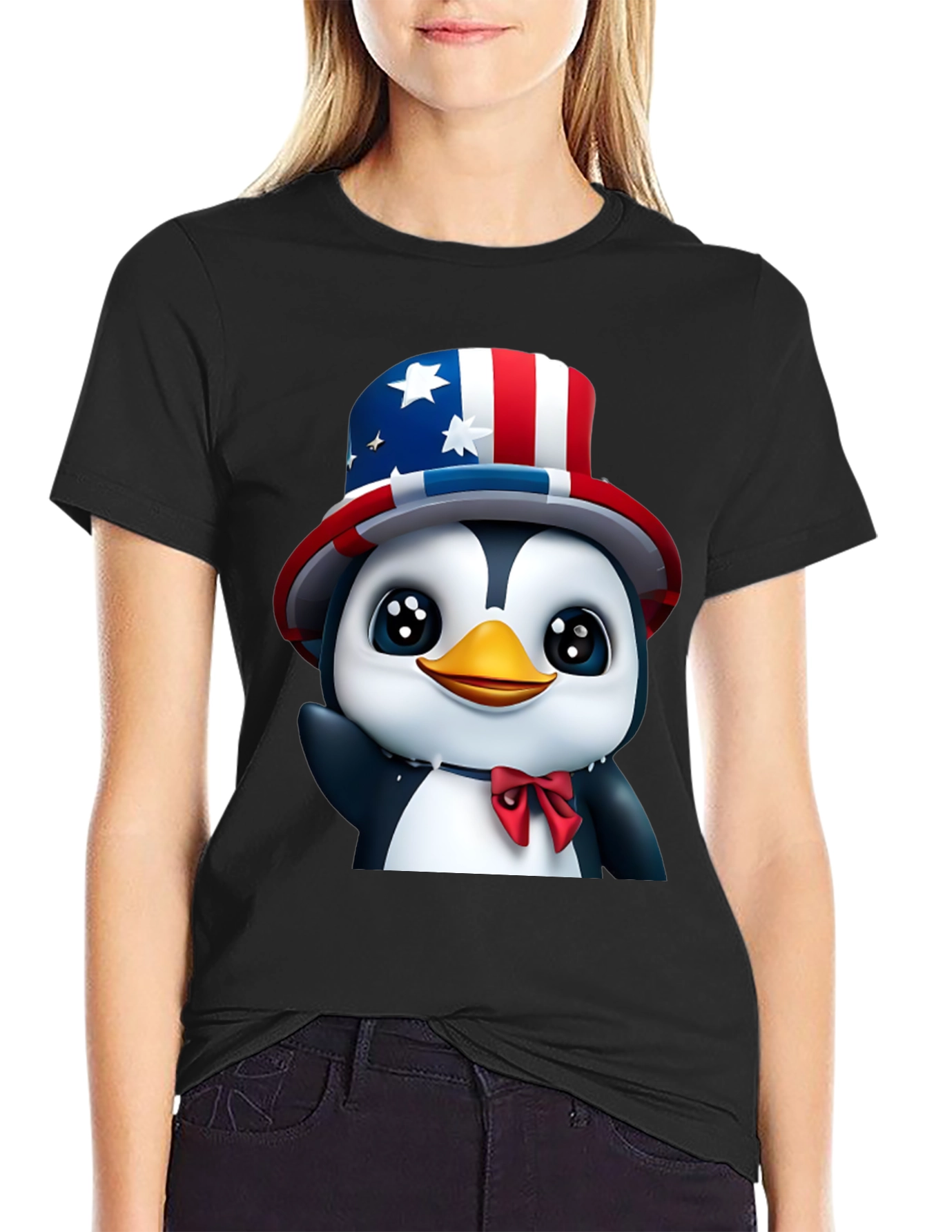 Patriotic Penguin T-Shirt - USA Pride