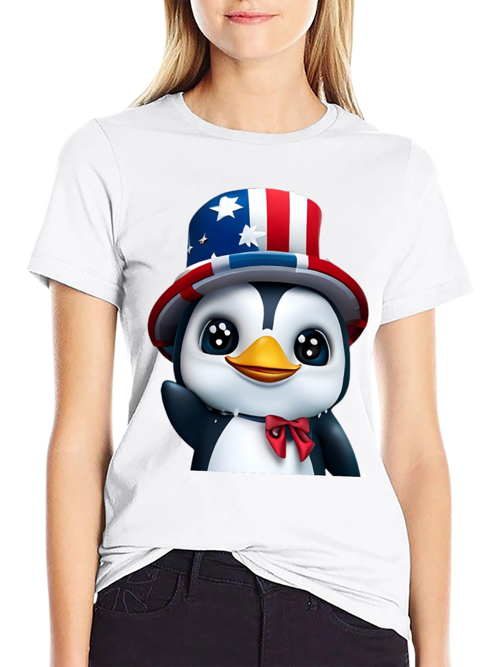 Patriotic Penguin T-Shirt - USA Pride