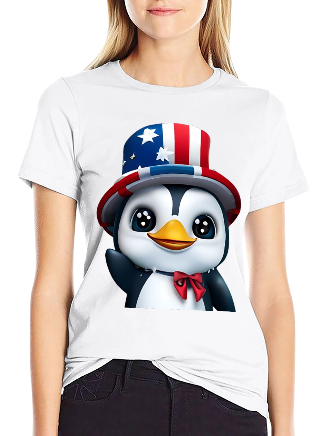 Patriotic Penguin T-Shirt - USA Pride