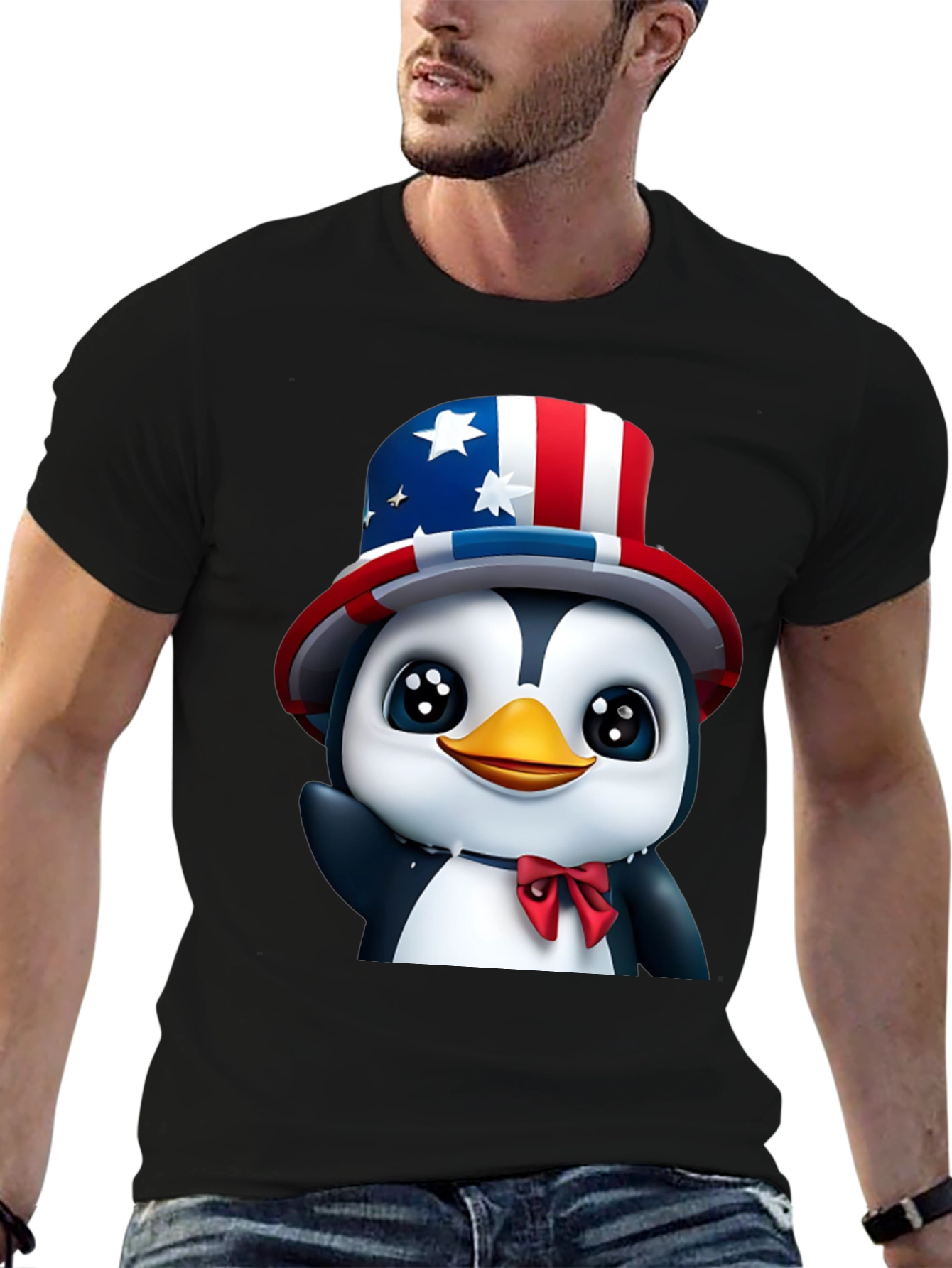 Patriotic Penguin T-Shirt - USA Pride