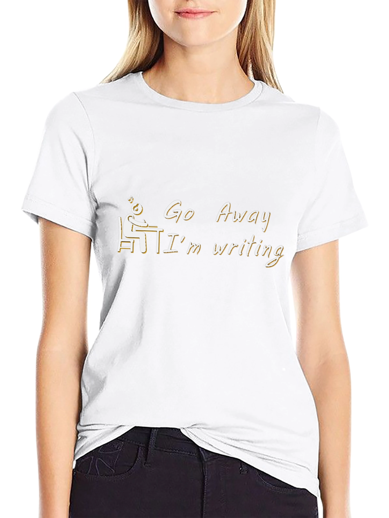 Go Away Im Writing T-Shirt Novelty Writer Gift