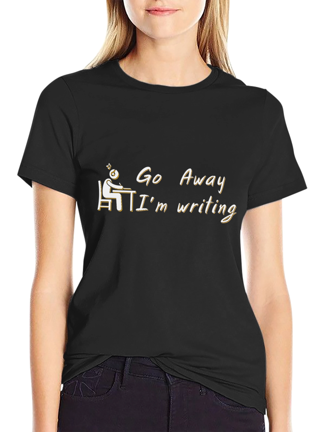 Go Away Im Writing T-Shirt Novelty Writer Gift