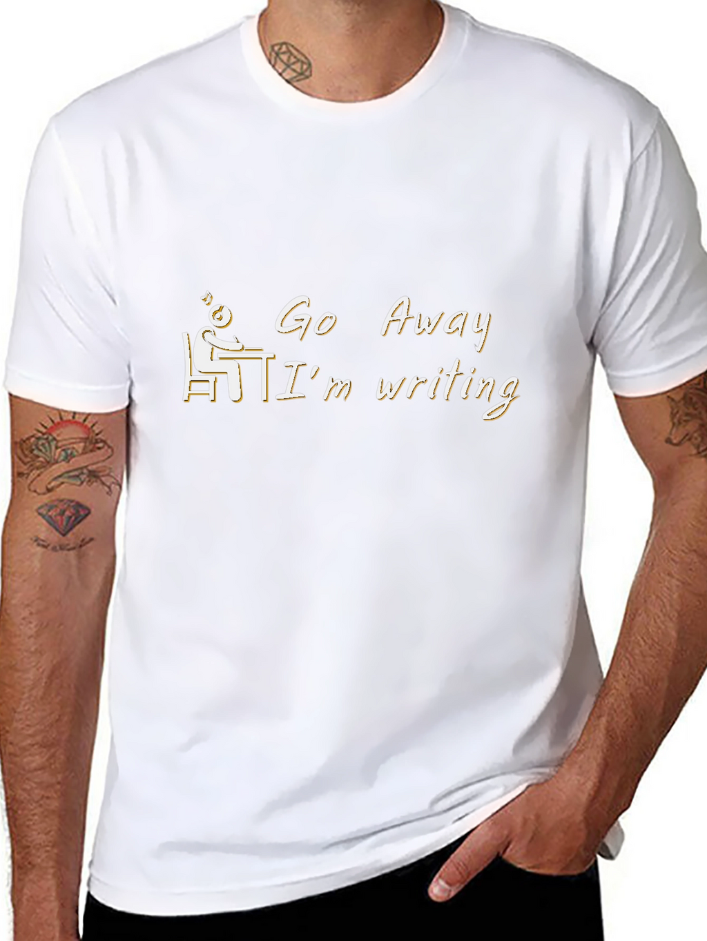 Go Away Im Writing T-Shirt Novelty Writer Gift