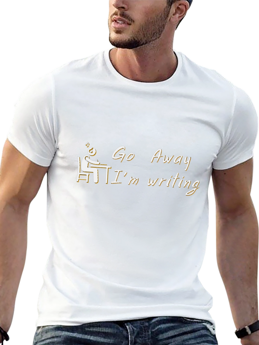 Go Away Im Writing T-Shirt Novelty Writer Gift