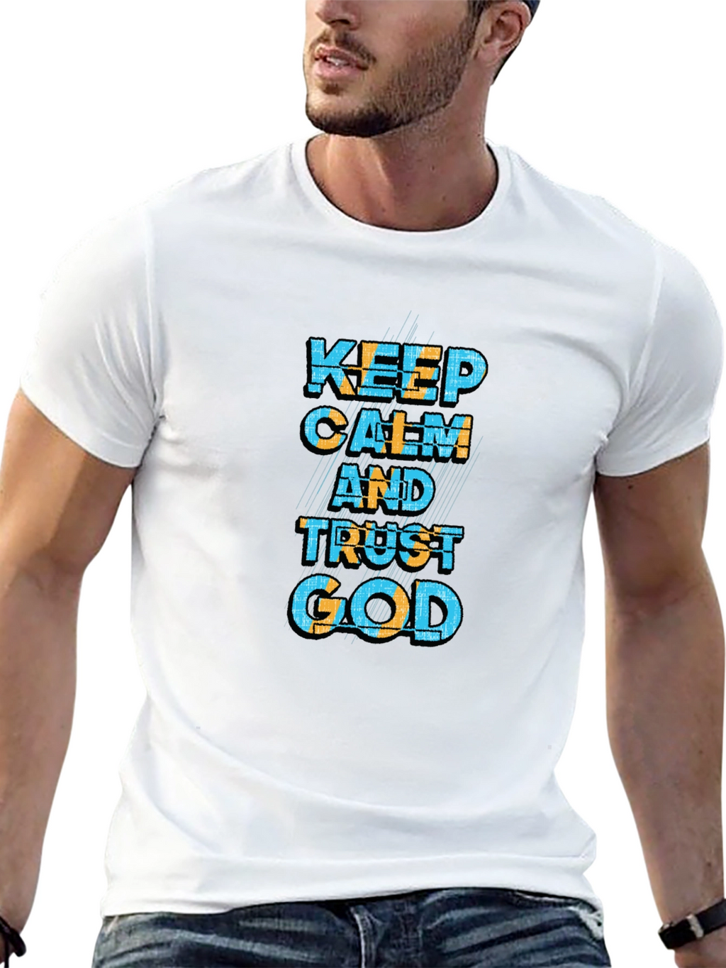 Keep Calm and Trust God Black T-Shirt