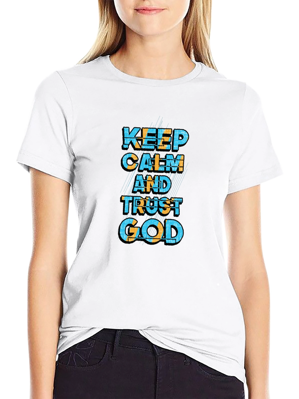 Keep Calm and Trust God Black T-Shirt