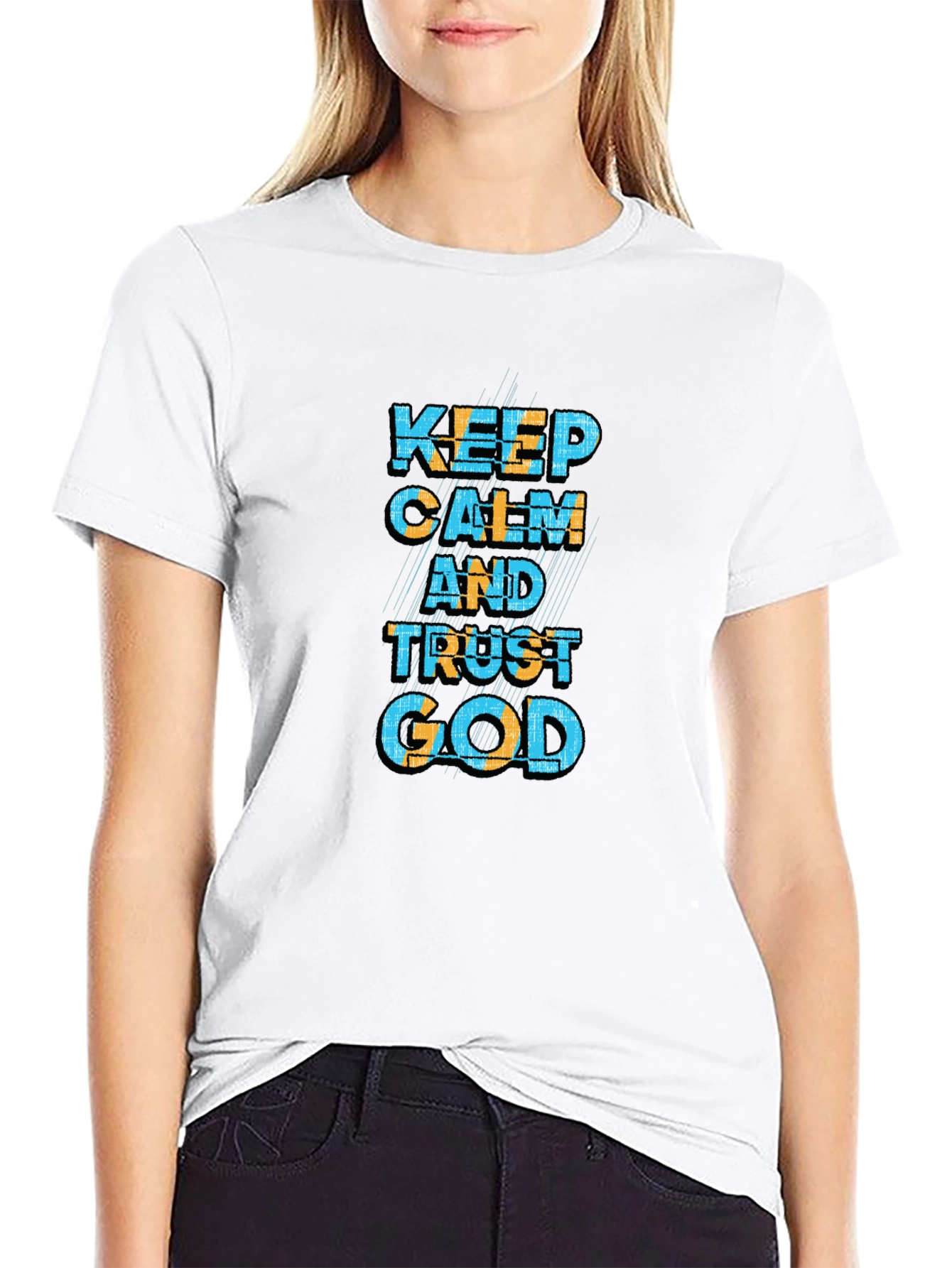 Keep Calm and Trust God Black T-Shirt