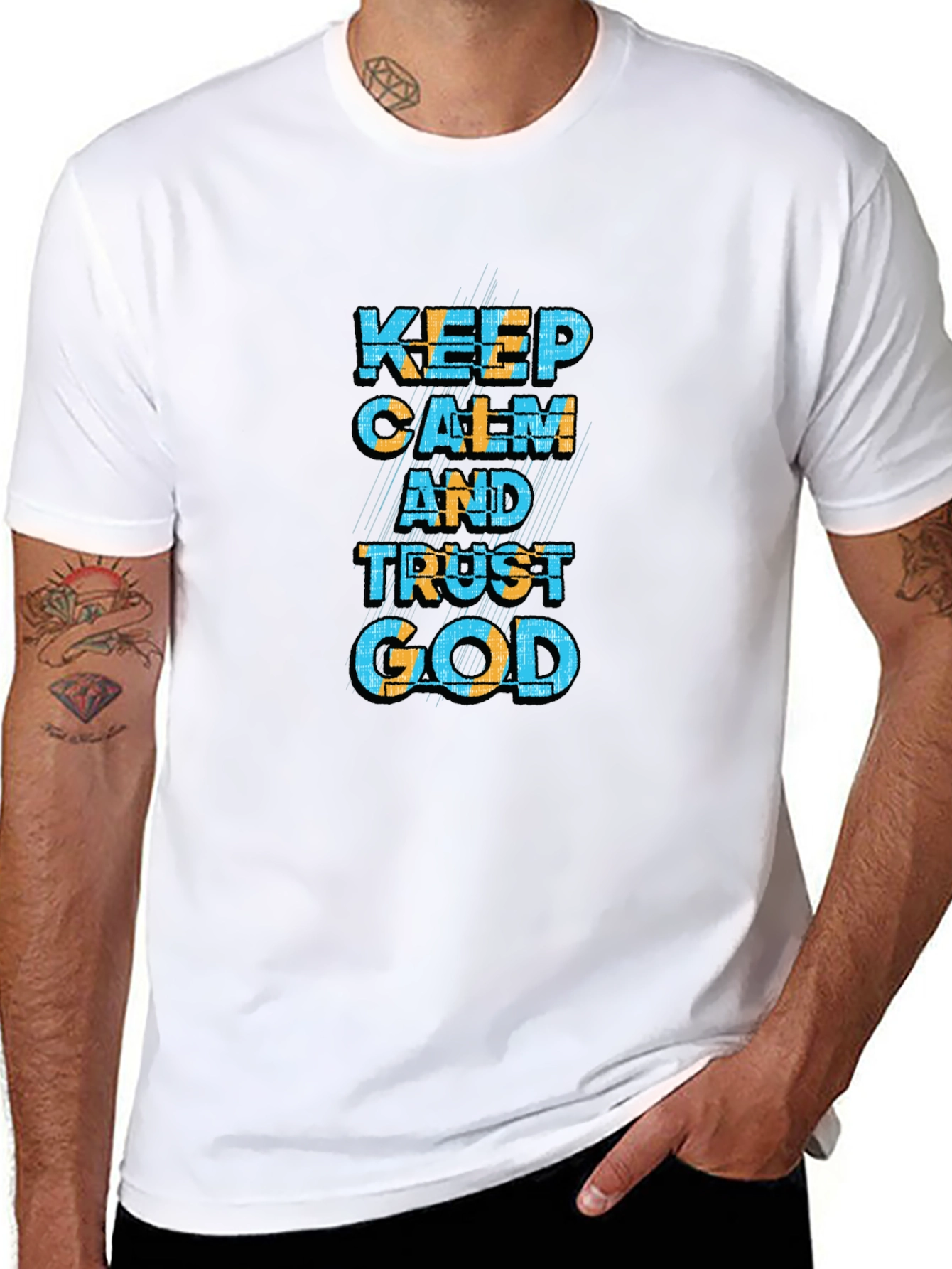 Keep Calm and Trust God Black T-Shirt