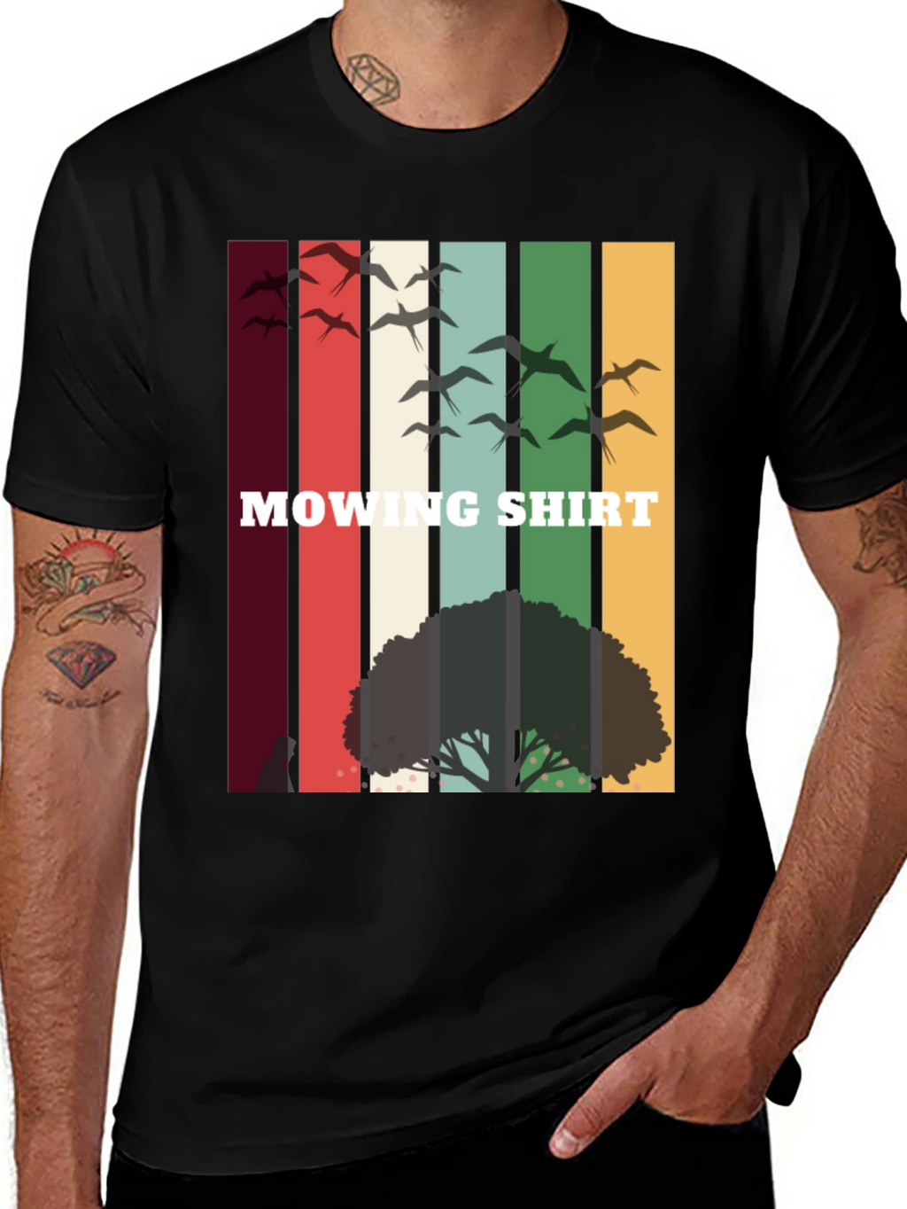 Retro Mowing Shirt - Nature Scene Tee