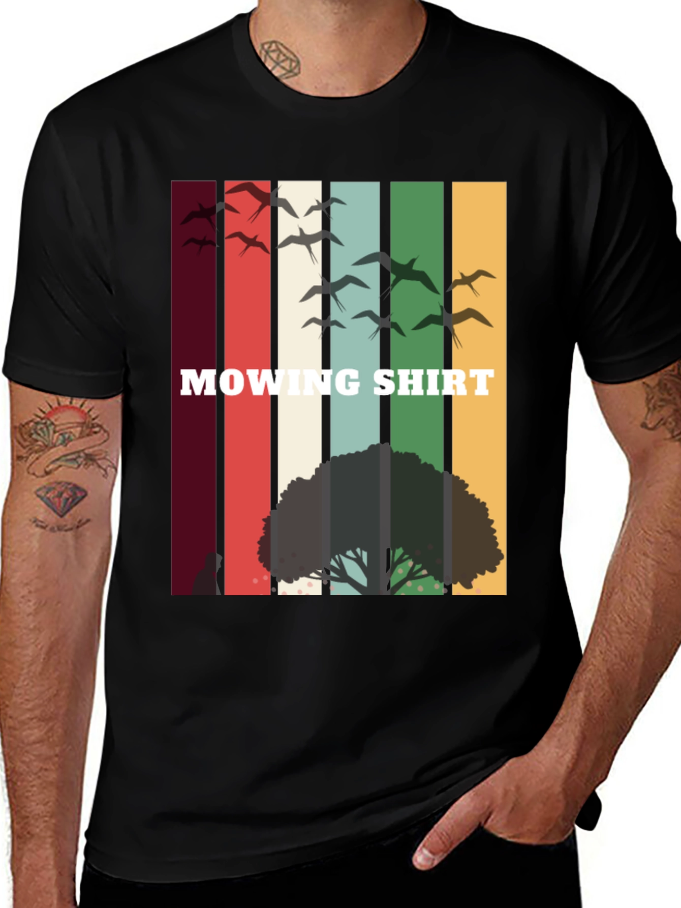 Retro Mowing Shirt - Nature Scene Tee