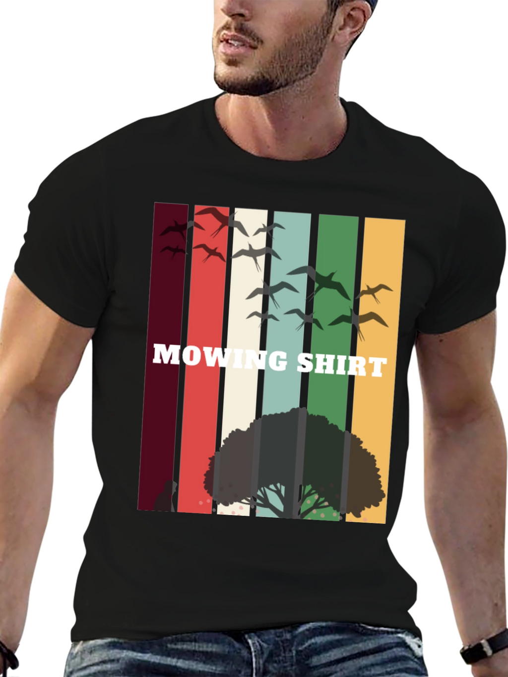 Retro Mowing Shirt - Nature Scene Tee