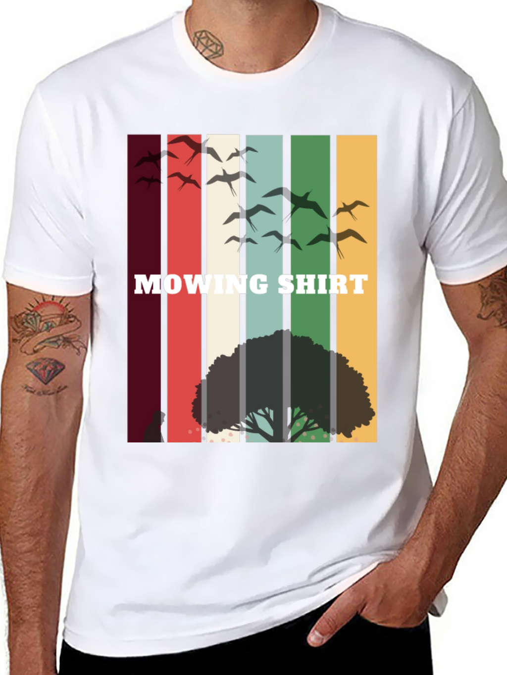 Retro Mowing Shirt - Nature Scene Tee