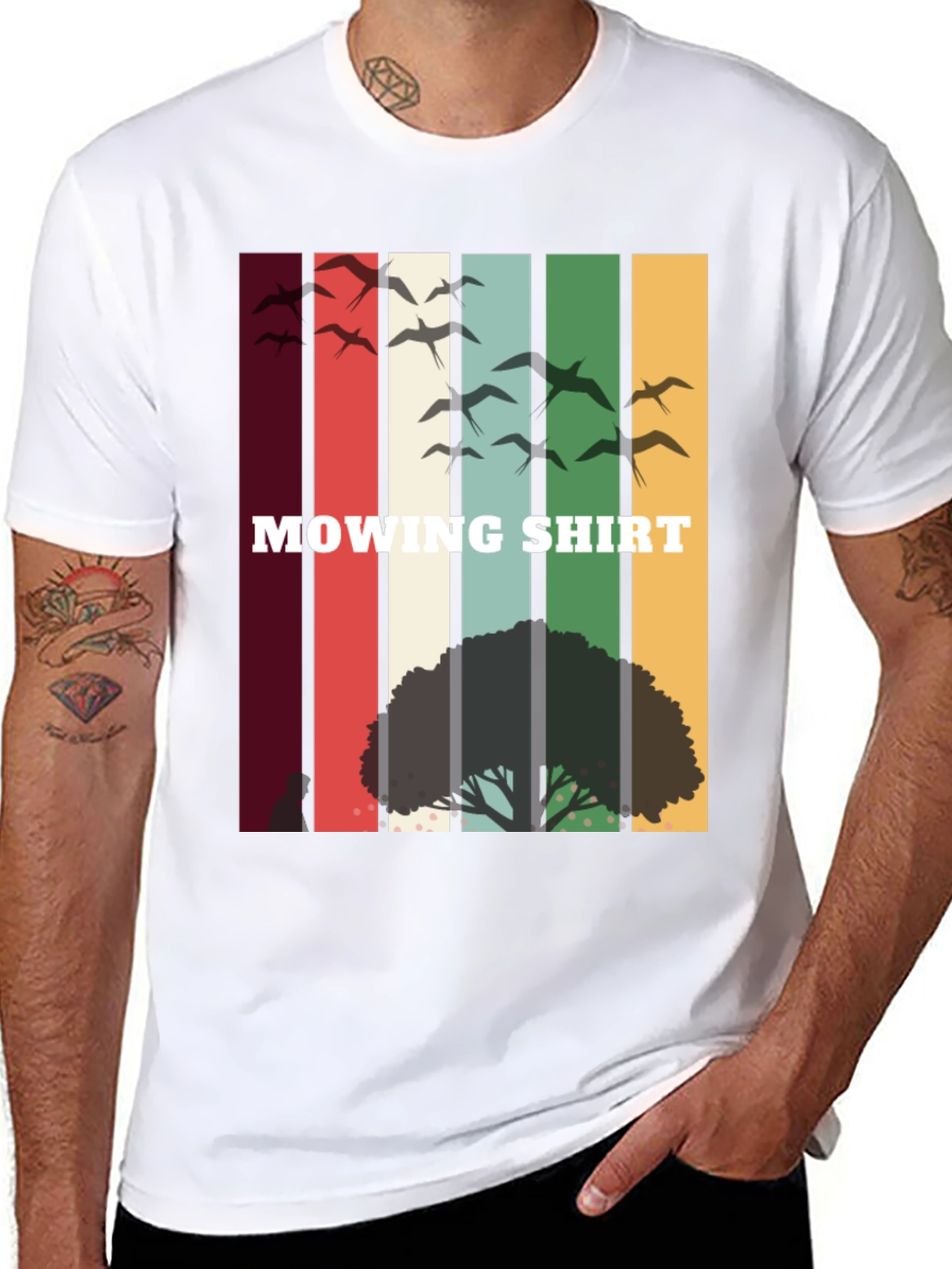 Retro Mowing Shirt - Nature Scene Tee