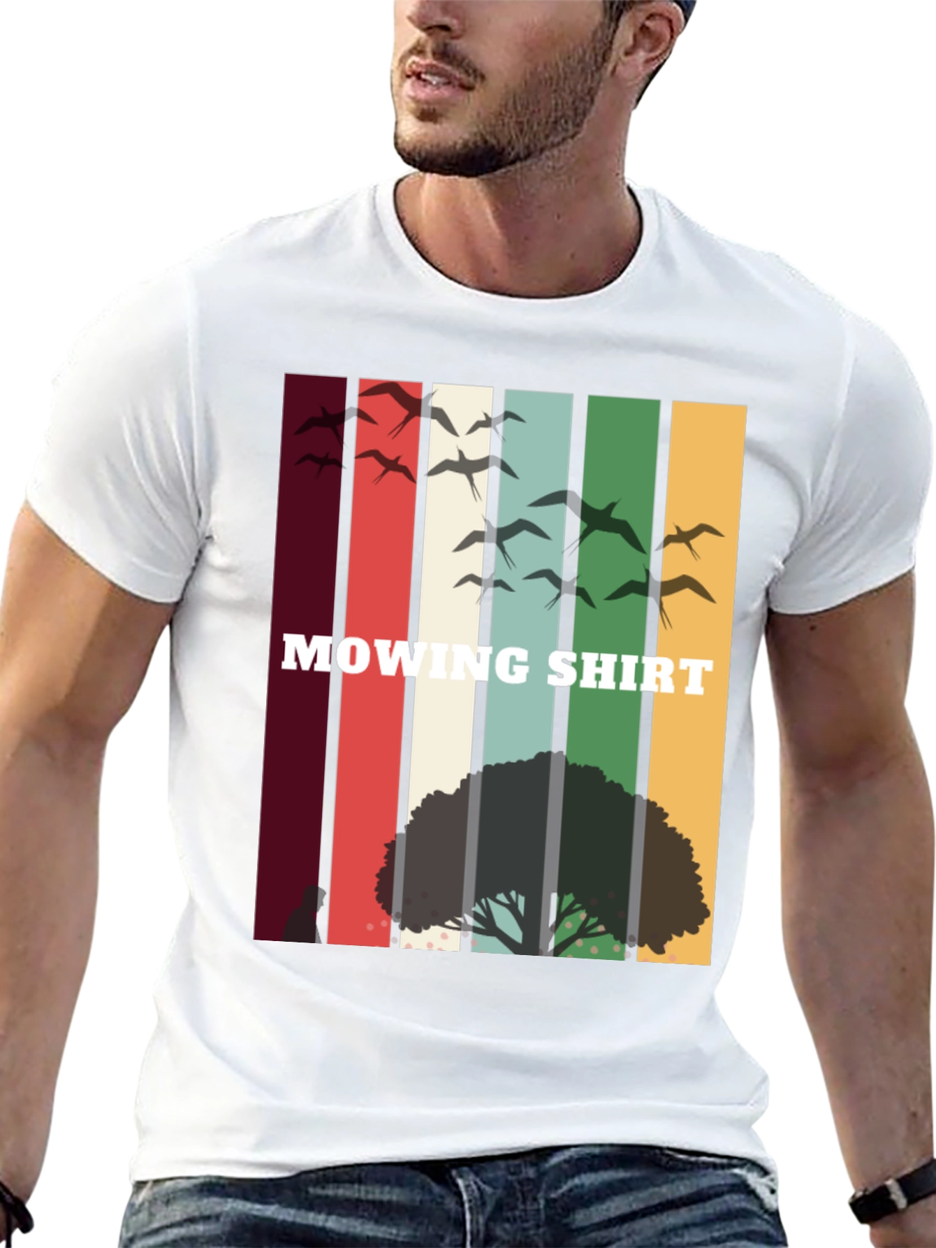 Retro Mowing Shirt - Nature Scene Tee