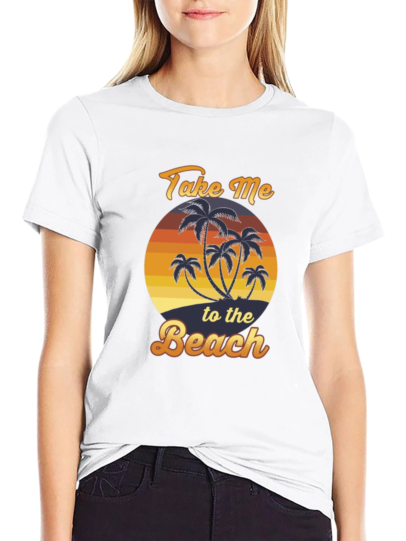 Take Me To The Beach T-Shirt Palm Tree Graphic