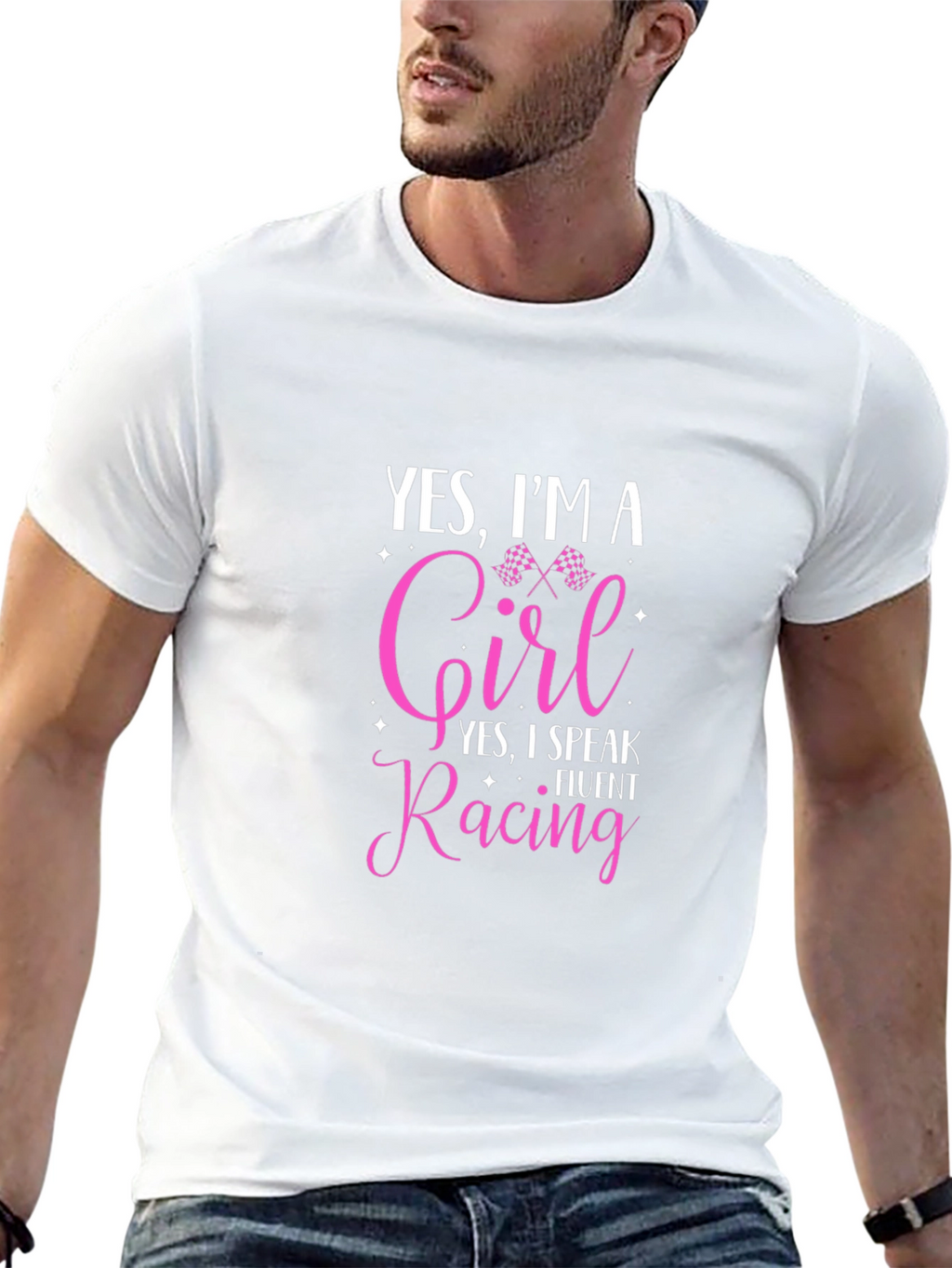 Yes Im A Girl Fluent Racing T-Shirt