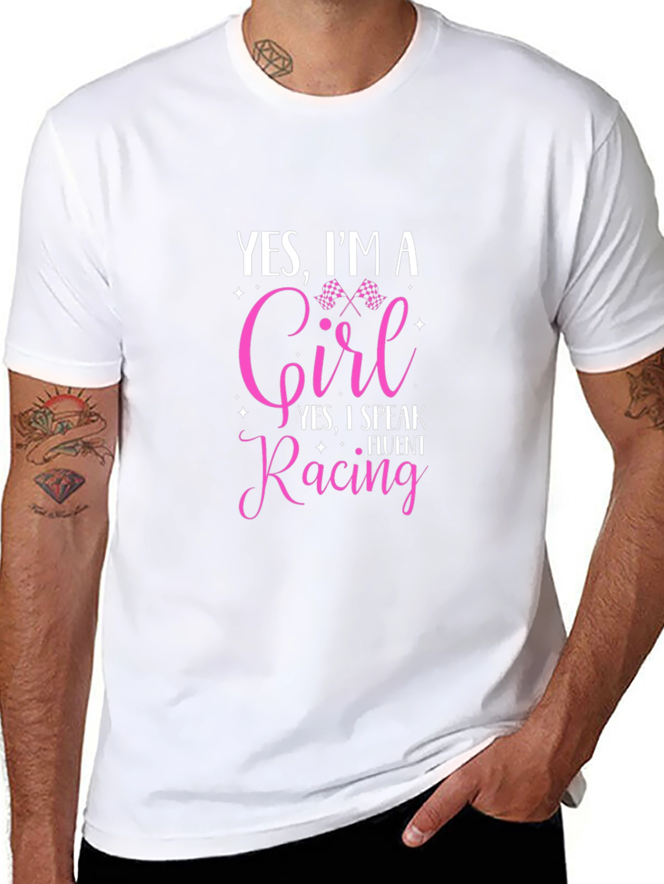 Yes Im A Girl Fluent Racing T-Shirt