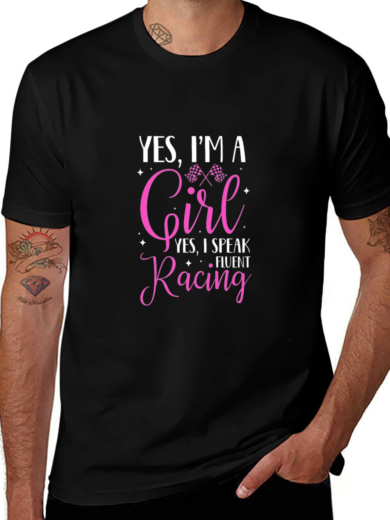 Yes Im A Girl Fluent Racing T-Shirt