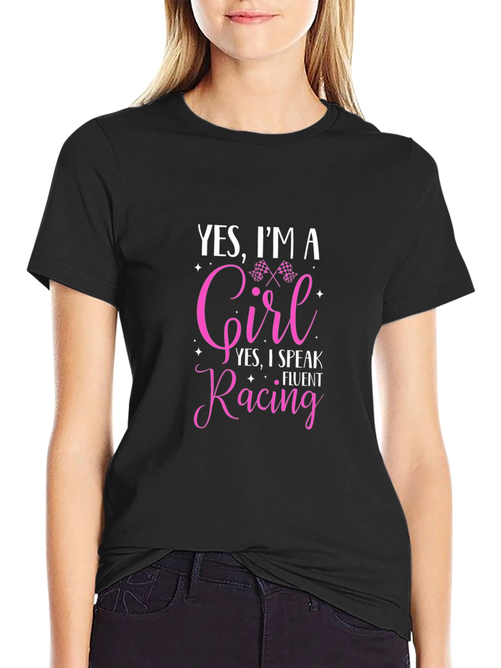 Yes Im A Girl Fluent Racing T-Shirt