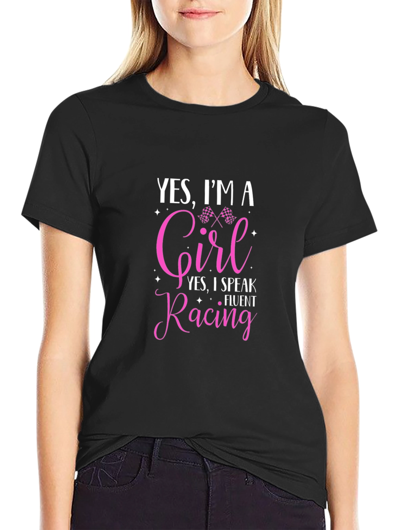 Yes Im A Girl Fluent Racing T-Shirt