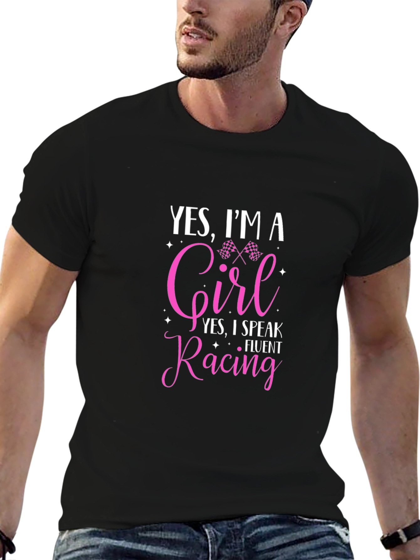 Yes Im A Girl Fluent Racing T-Shirt