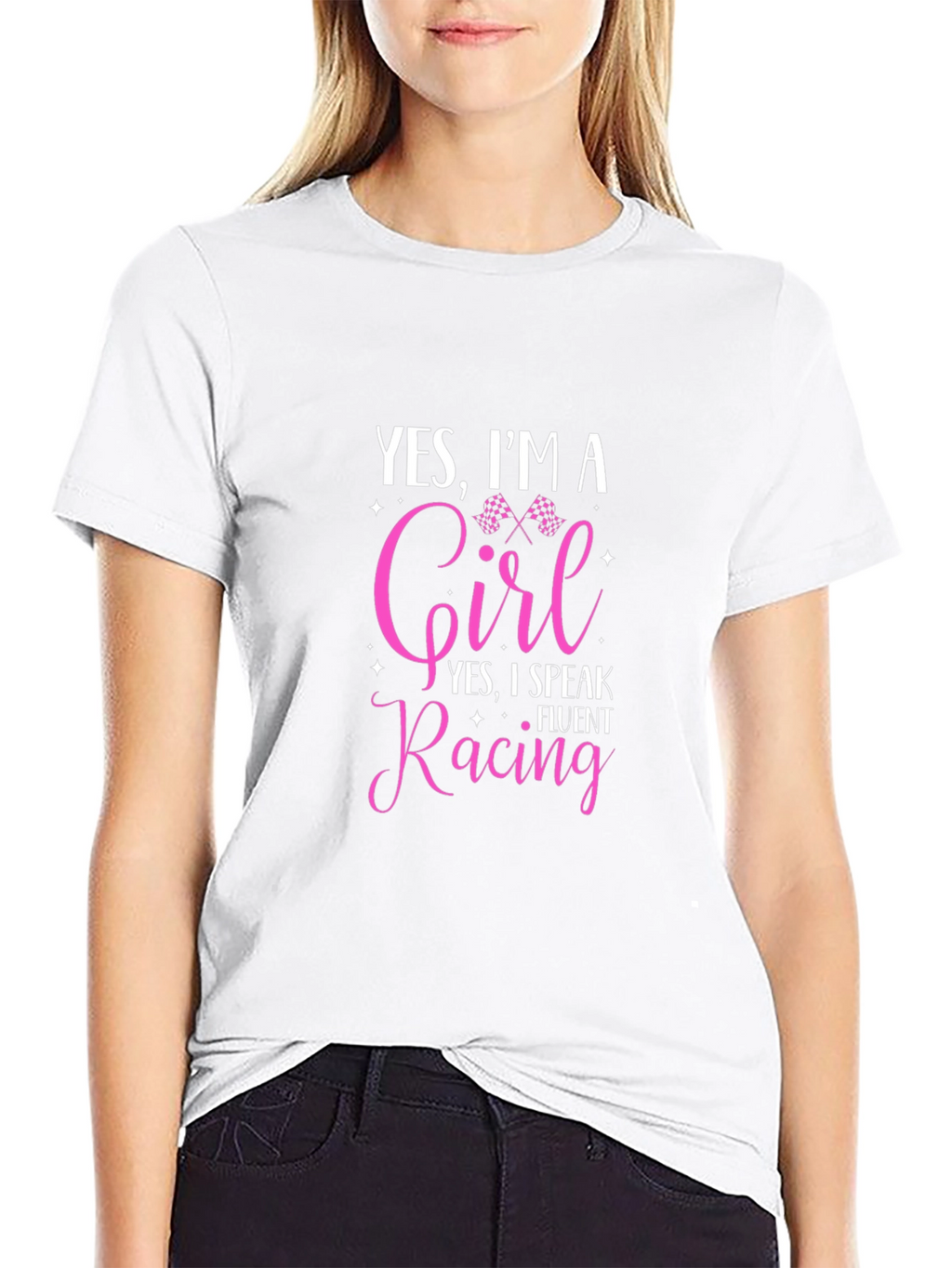 Yes Im A Girl Fluent Racing T-Shirt