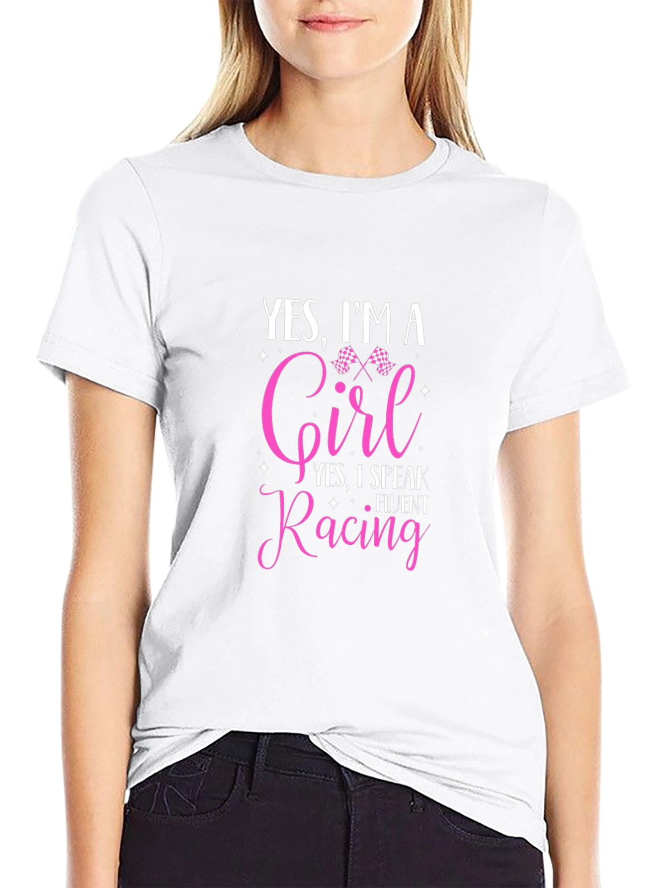 Yes Im A Girl Fluent Racing T-Shirt
