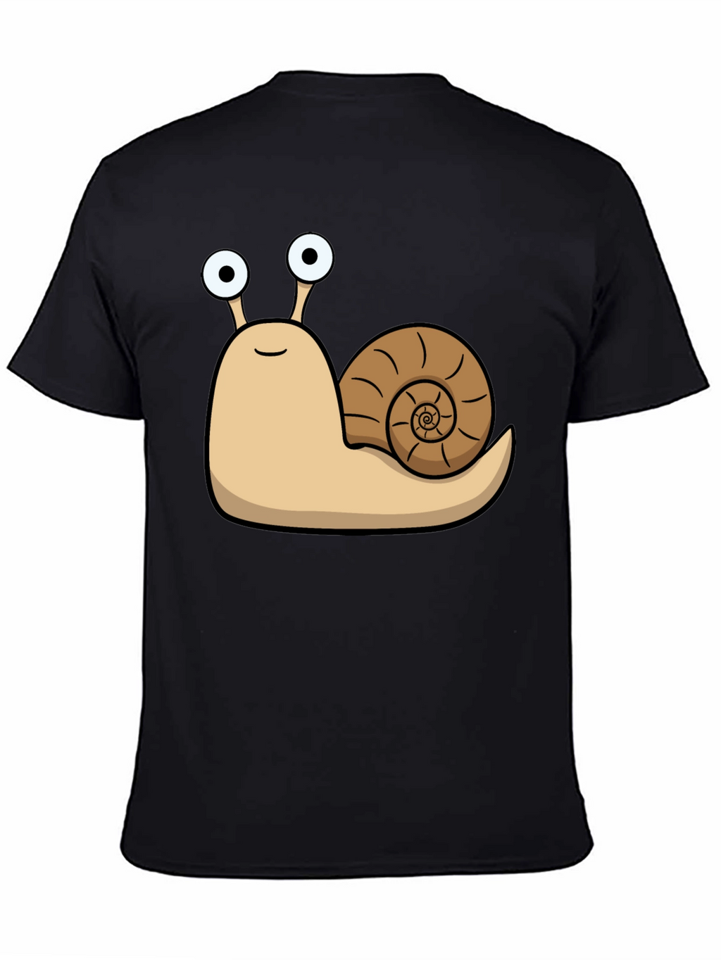 Cartoon Snail Graphic Black T-Shirt