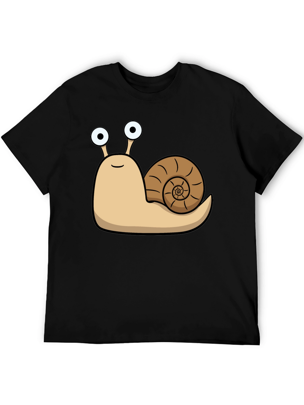 Cartoon Snail Graphic Black T-Shirt