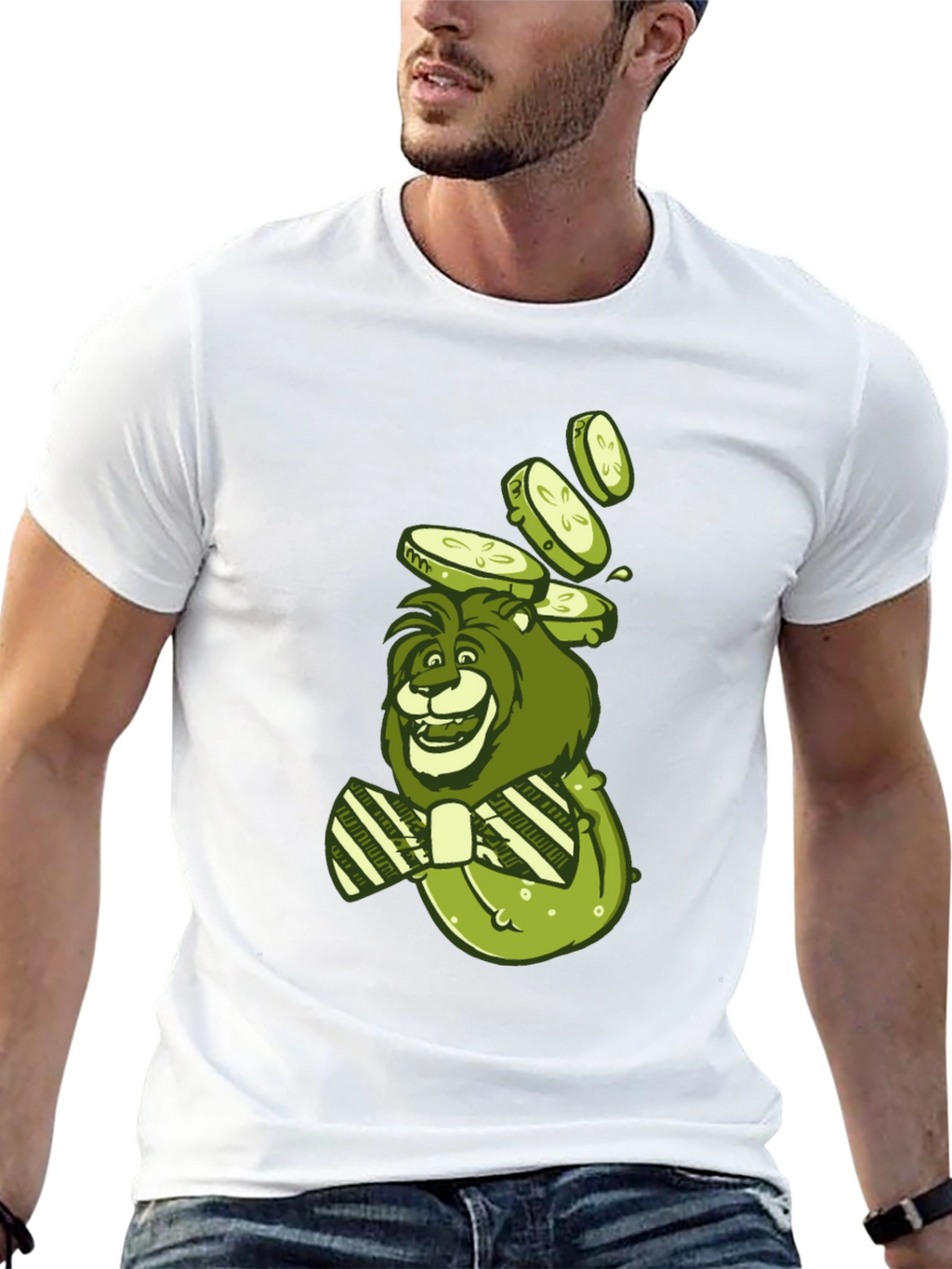 Lion with Cucumbers Graphic Tee