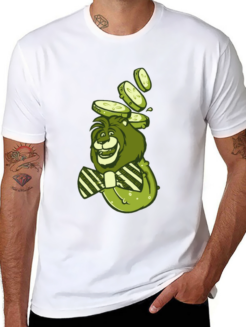 Lion with Cucumbers Graphic Tee