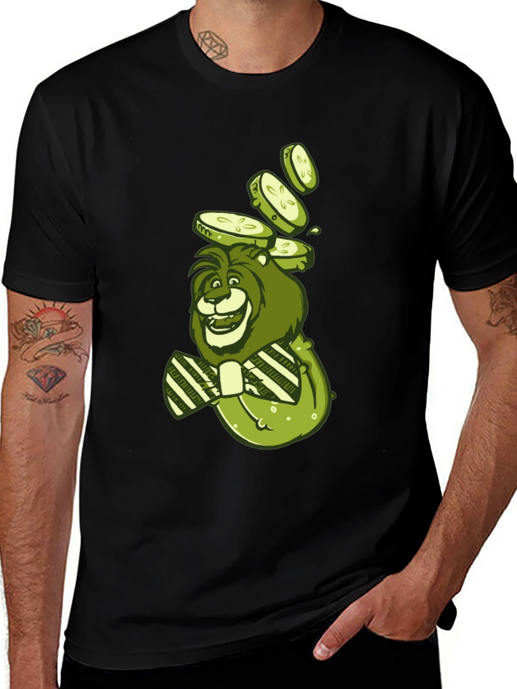 Lion with Cucumbers Graphic Tee
