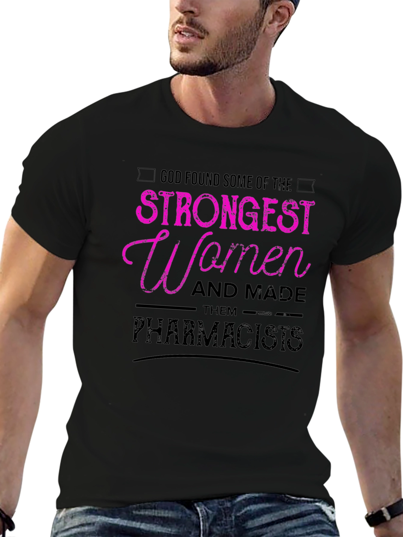 Strongest Women Pharmacists Black T-Shirt