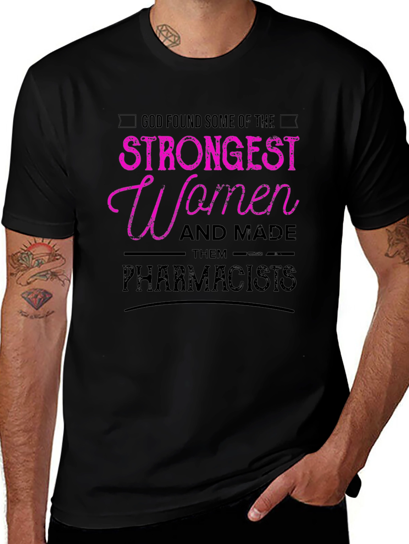 Strongest Women Pharmacists Black T-Shirt