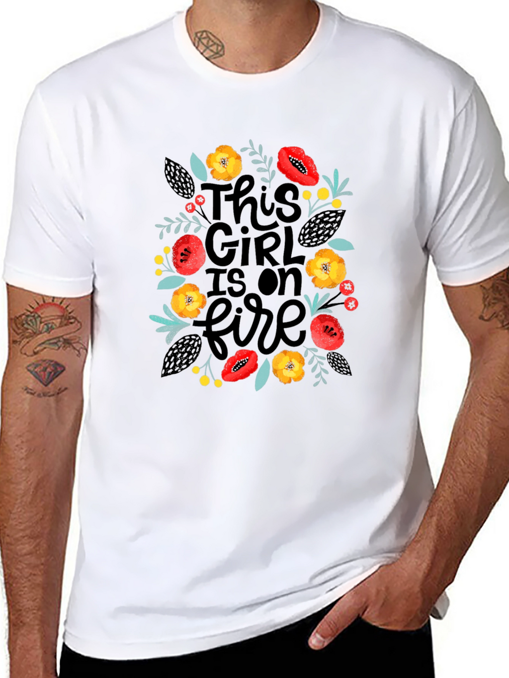 This Girl Is On Fire Floral T-Shirt